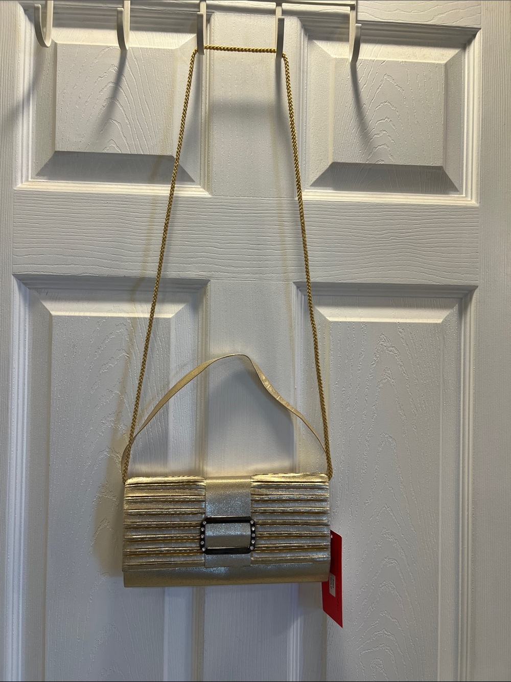 NWT Elegant Gold Evening Clutch with 2 Straps